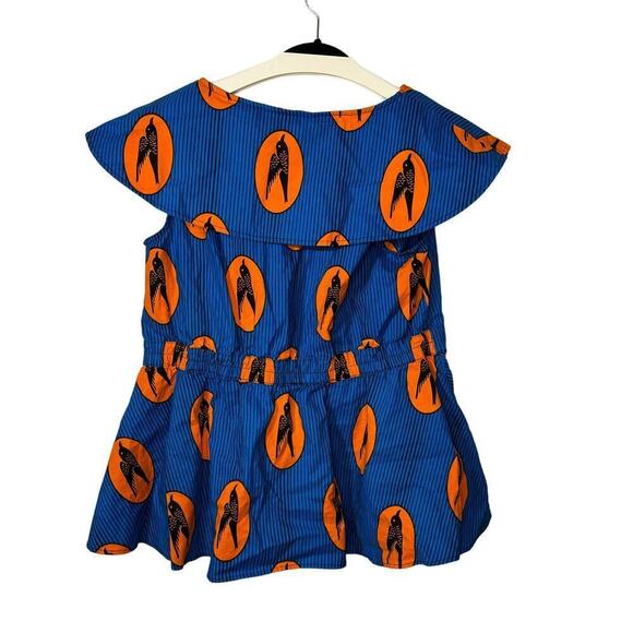 Mae Otti African Print Top Orange Blue Designer 3XL Tabitha Brown Urban Work BBW - Picture 14 of 15